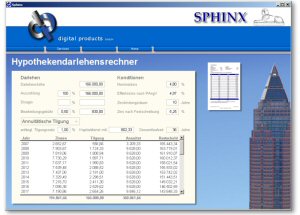SPHINX kostenloser Darlehensrechner f&uuml;r Windows