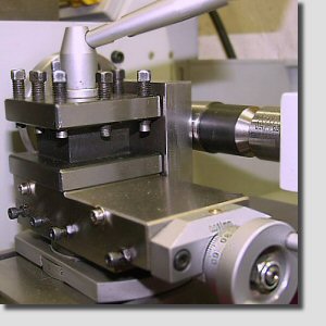 Oberschlitten an Musterkegel ausgerichtet